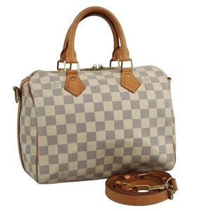 LOUIS VUITTON Damier Azur Speedy Bandouliere 25 Hand Bag N41000 LV Auth 110764